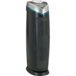 GermGuardian - 22" Air Purifier Tower With HEPA Filter & UV-C For 167 Sq Ft Rooms - Black/Silver