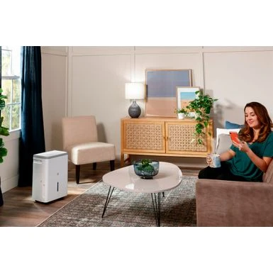 GE - 35-Pint Portable Dehumidifier With Smart Dry - White 10 GE - 35-Pint Portable Dehumidifier With Smart Dry - White - Image 10