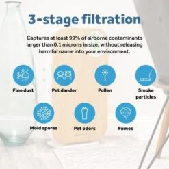 OVAL AIR 3-Stage H13 True HEPA 5-in-1 Air Purifier For Rooms Up To 600 Sq. Ft. Reduces Allergies, Asthma, Pets, Odor, Smoke - Light Wood -Vornado || Honeywell || LG Shop 41a9037f 945e 4ada ba43 620b7d7666ef