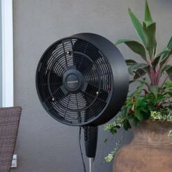 NewAir - Outdoor Misting Fan And Pedestal Fan, Cools 500 Sq. Ft. With 3 Fan Speeds And Wide-Angle Oscillation - Black -Vornado || Honeywell || LG Shop 49a35470 3fbb 59e1 a3a7 b8393c49a320