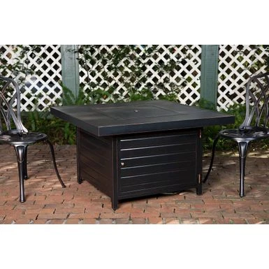 Fire Sense - Langhorne Square Aluminum LPG Fire Pit - Antique Bronze 8 Fire Sense - Langhorne Square Aluminum LPG Fire Pit - Antique Bronze - Image 8