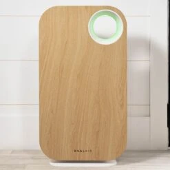 OVAL AIR 3-Stage H13 True HEPA 5-in-1 Air Purifier For Rooms Up To 600 Sq. Ft. Reduces Allergies, Asthma, Pets, Odor, Smoke - Light Wood