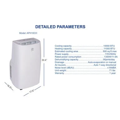 10000 BTU Portable Heat/Cool AC SACC CEC 2 10000 BTU Portable Heat/Cool AC SACC CEC - Image 2