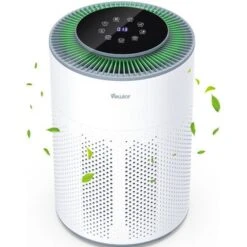 Air Purifier, Air Cleaner With Air Quality Monitoring - White