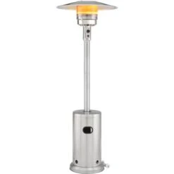 Insigniaâ„¢ - Standing Patio Heater - Stainless Steel