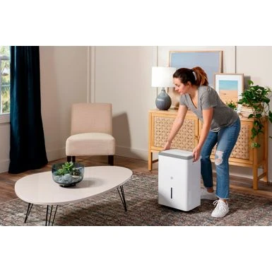 GE - 35-Pint Portable Dehumidifier With Smart Dry - White 5 GE - 35-Pint Portable Dehumidifier With Smart Dry - White - Image 5