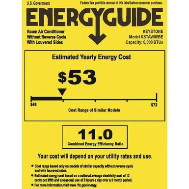 6,000 BTU,Cool Only Window AC, Remote Control 115V, 60Hz 7 6,000 BTU,Cool Only Window AC, Remote Control 115V, 60Hz - Image 7