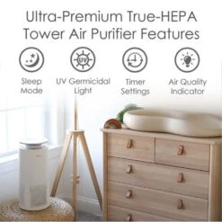 Crane True HEPA Air Purifier With UV Light For Rooms Up To 500 Sq. Ft. - White -Vornado || Honeywell || LG Shop bbac365c b64b 42ec 97bd bb44ce49bc42