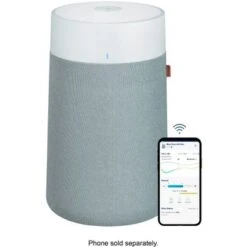 Blueair - Blue Pure 411i Max 219 Sq. Ft HEPASilent Smart Small Room Bedroom Air Purifier - White/Gray