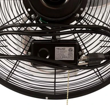 NewAir - 3000 CFM 18” High Velocity Wall Mounted Fan With Sealed Motor Housing And Ball Bearing Motor - Black 5 NewAir - 3000 CFM 18” High Velocity Wall Mounted Fan With Sealed Motor Housing And Ball Bearing Motor - Black - Image 5