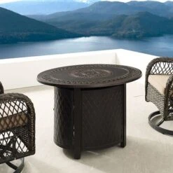 Fire Sense - James Oval Aluminum LPG Fire Pit - Antique Bronze -Vornado || Honeywell || LG Shop f941f6e6 2b98 54da 96ce e2a1f7514790