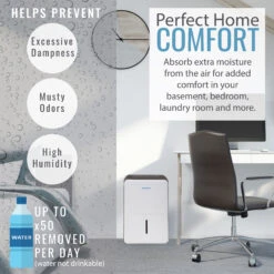 Keystone 50 Pint Dehumidifier With Electronic Controls And Built-In Pump -Vornado || Honeywell || LG Shop kstad506pe ei3